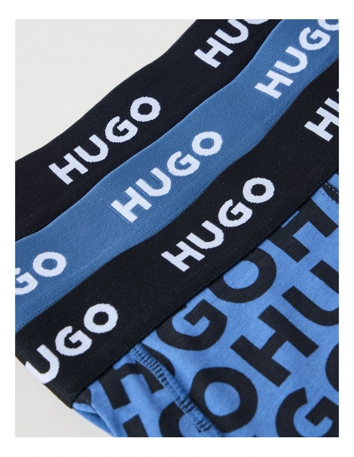 Triplet Cotton Stretch Trunks 3 Pack in Multi image 3