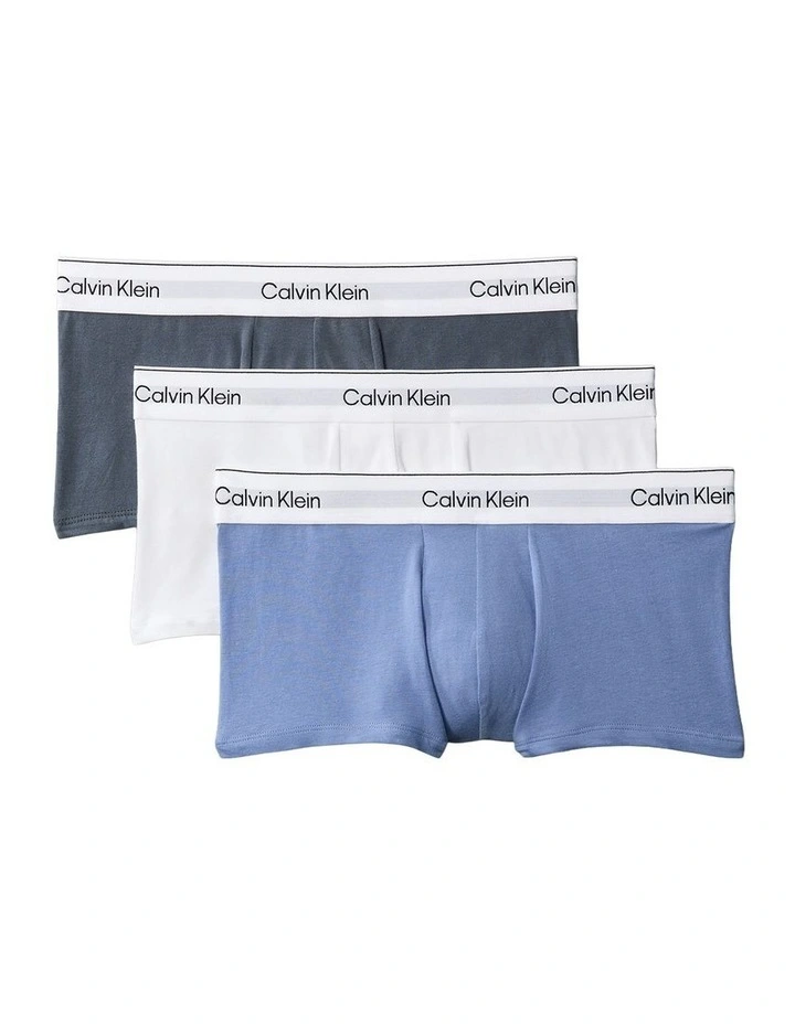 Icon Cotton Low Rise Trunks 3 Pack in Multi image 1