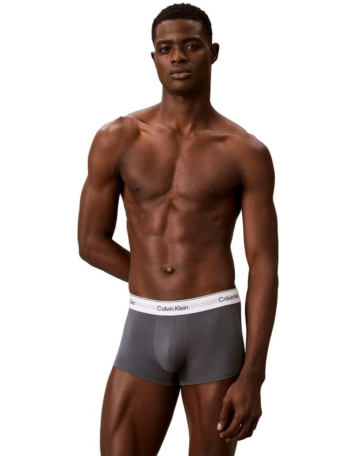Icon Cotton Low Rise Trunks 3 Pack in Multi image 2