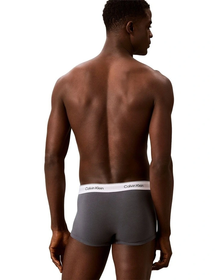 Icon Cotton Low Rise Trunks 3 Pack in Multi image 3