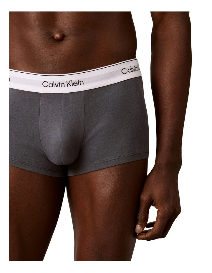 Icon Cotton Low Rise Trunks 3 Pack in Multi image 5