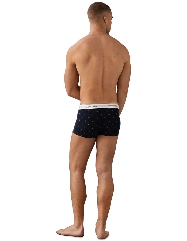Icon Cotton Low Rise Trunks 3 Pack in Multi image 3