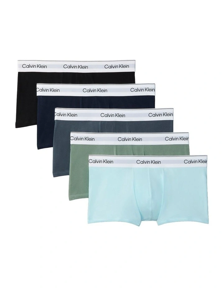 Icon Cotton Low Rise Trunks 5 Pack in Multi image 1