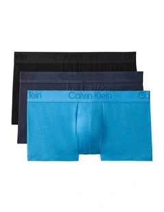 Low Rise Trunks 3 Pack in Black Multi