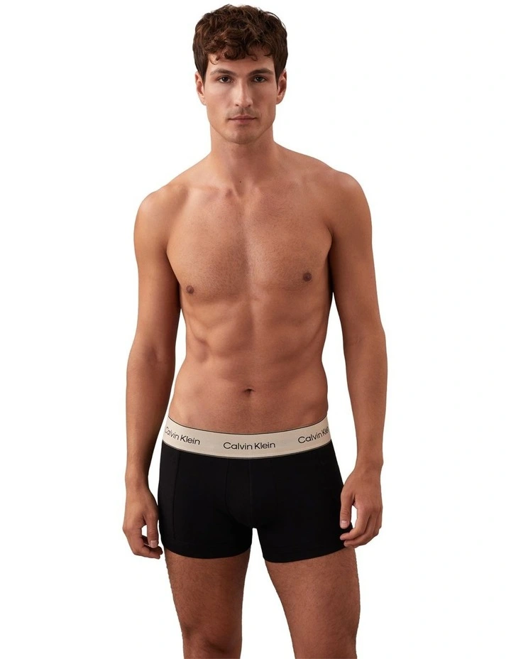 Heritage Cotton Trunks 3 Pack in Multi image 2