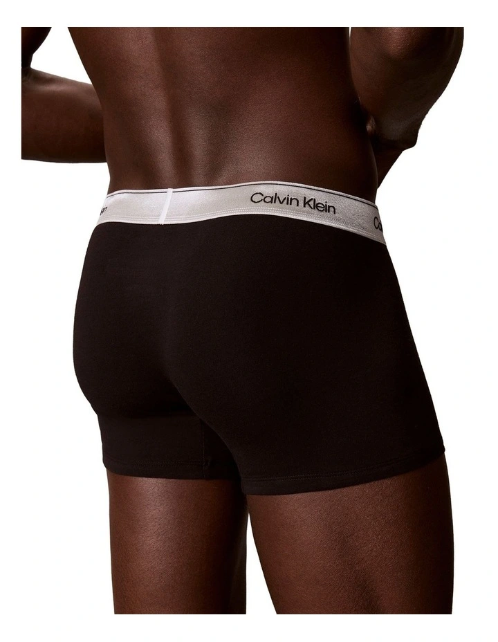 Limited Edition Icon Cotton Shine Trunks 3 Pack in Multi image 3