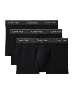 Limited Edition Icon Cotton Shine Trunks 3 Pack in Black