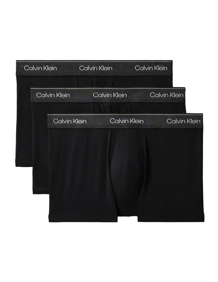 Limited Edition Icon Cotton Shine Trunks 3 Pack in Black image 1