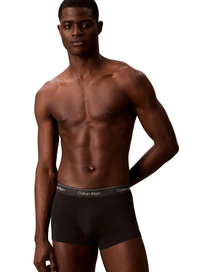 Limited Edition Icon Cotton Shine Trunks 3 Pack in Black image 2