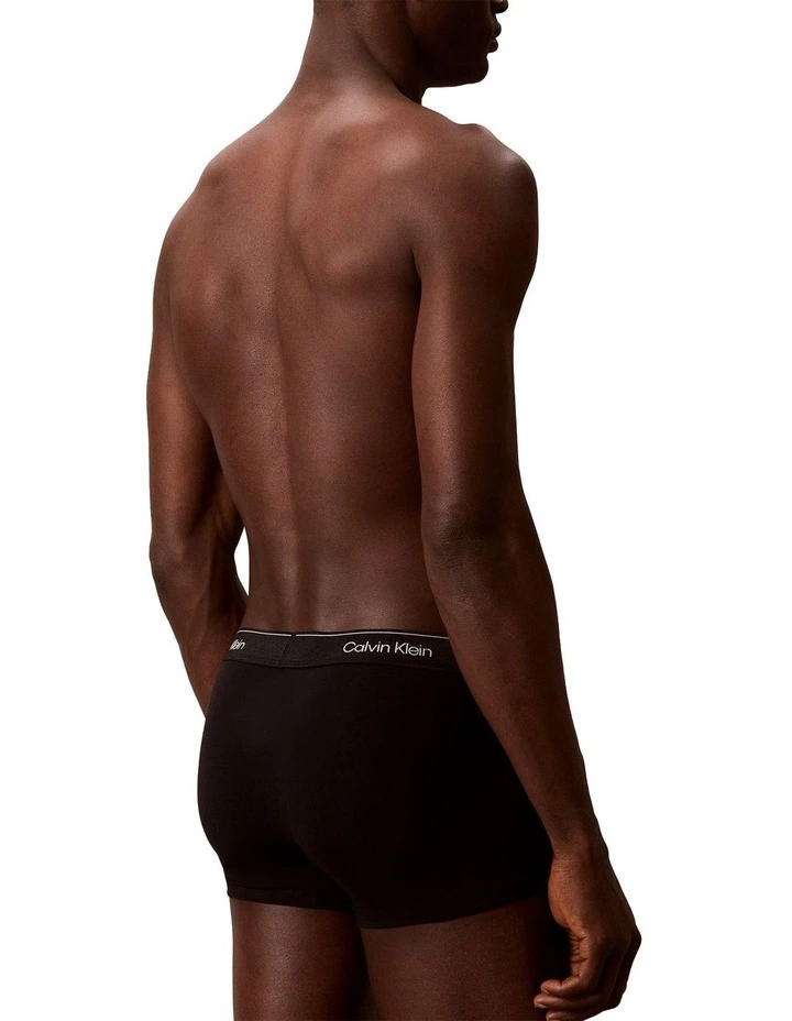 Limited Edition Icon Cotton Shine Trunks 3 Pack in Black image 3