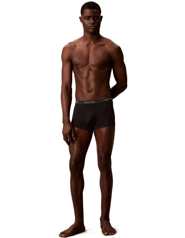 Limited Edition Icon Cotton Shine Trunks 3 Pack in Black image 4