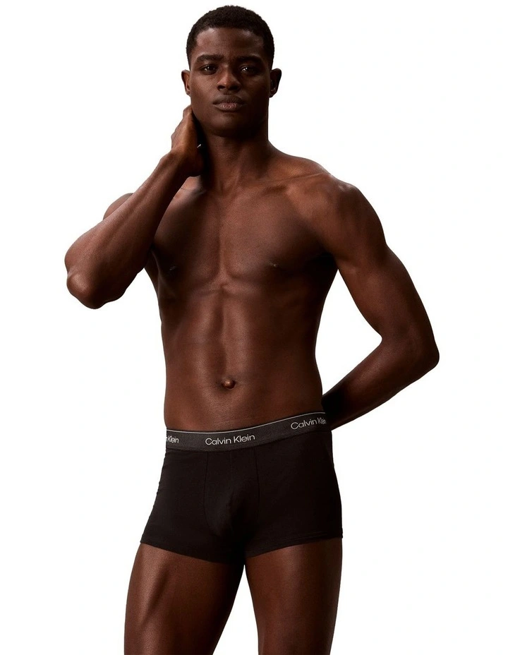 Limited Edition Icon Cotton Shine Trunks 3 Pack in Black image 5