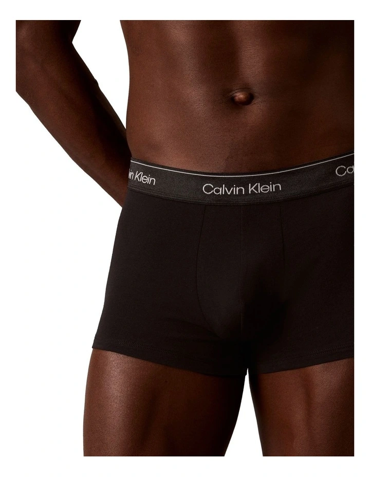 Limited Edition Icon Cotton Shine Trunks 3 Pack in Black image 6