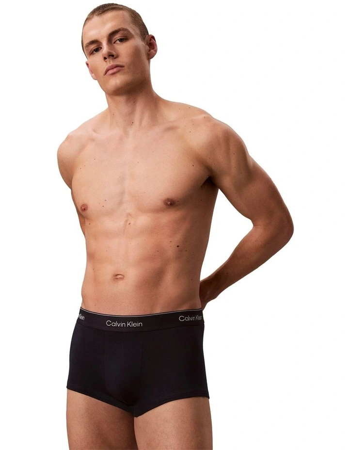 Icon Cotton Low Rise Trunks 3 Pack in Multi image 2