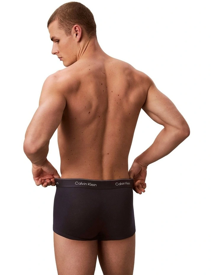 Icon Cotton Low Rise Trunks 3 Pack in Multi image 3