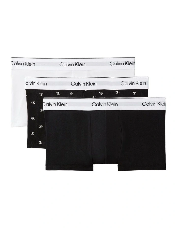 Icon Cotton Low Rise Trunks 3 Pack in Multi image 1