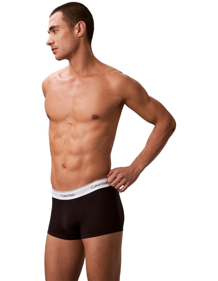 Icon Cotton Low Rise Trunks 3 Pack in Multi image 4