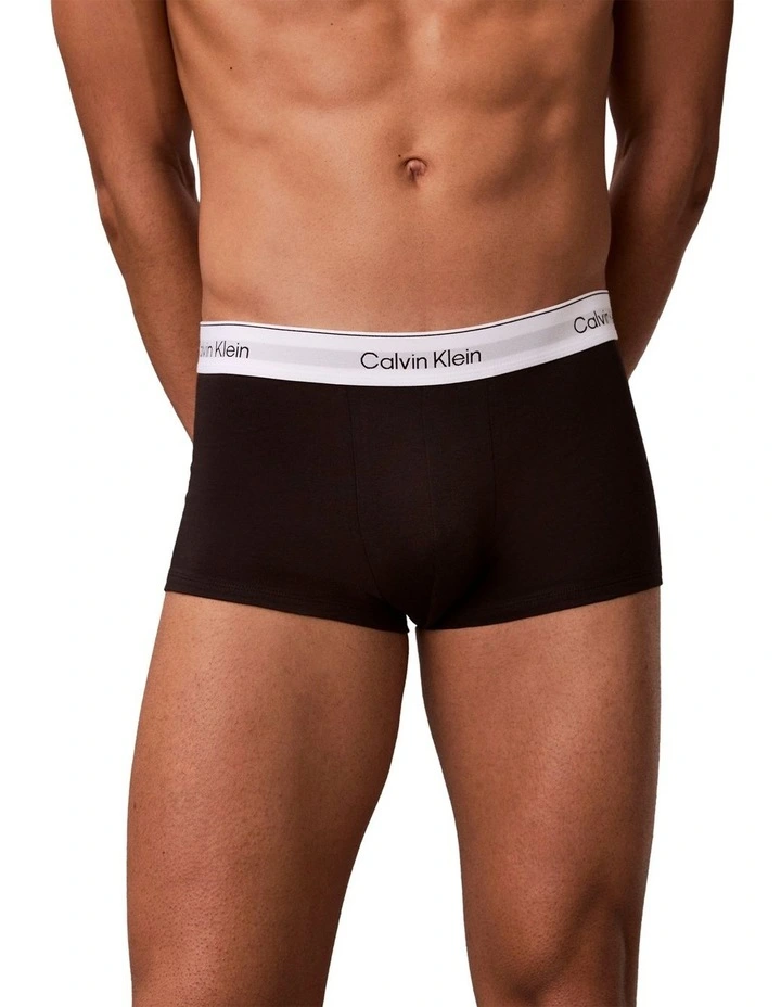 Icon Cotton Low Rise Trunks 3 Pack in Multi image 6