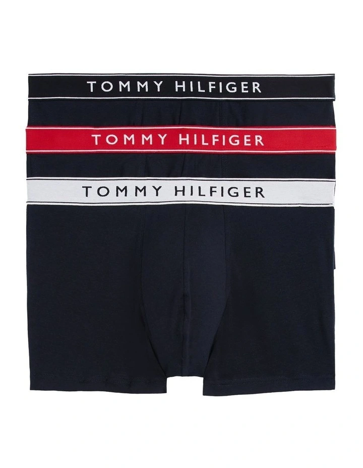 3-Pack Logo Waistband Trunks in Assorted image 1