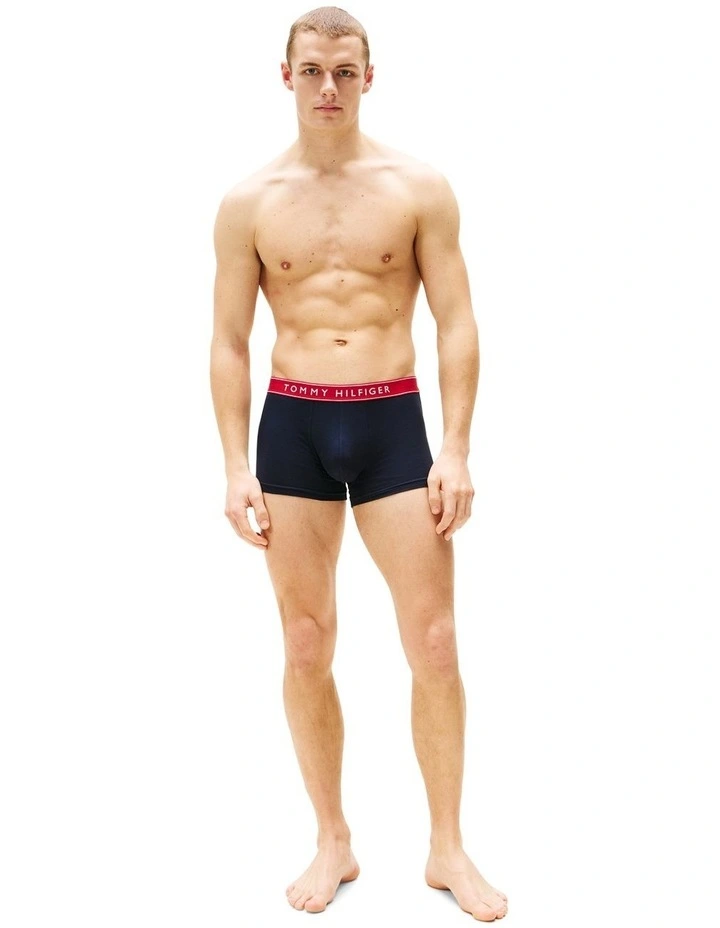 3-Pack Logo Waistband Trunks in Assorted image 2