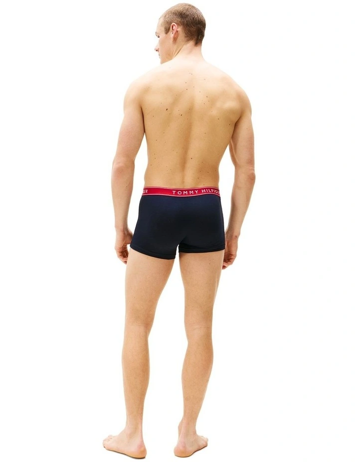 3-Pack Logo Waistband Trunks in Assorted image 4