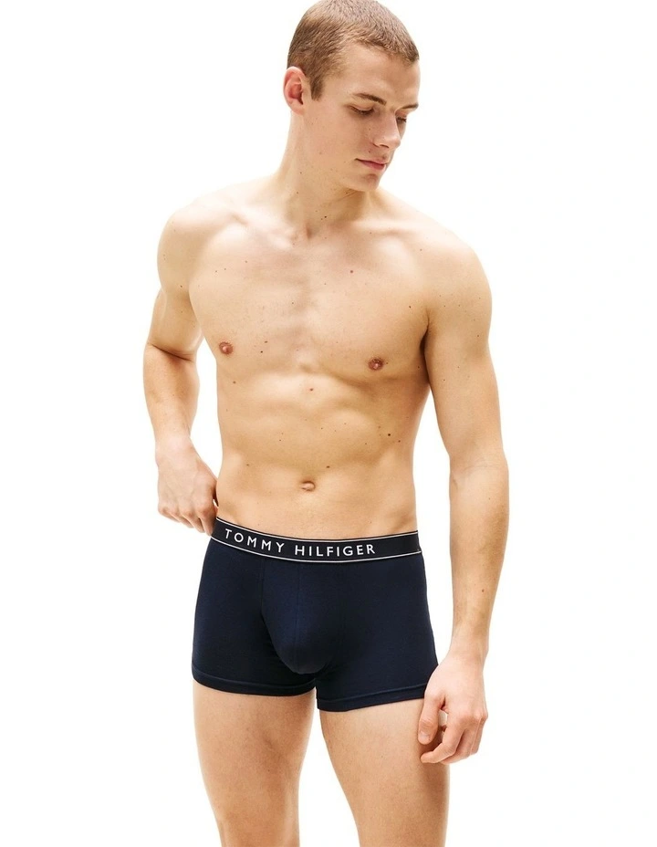 3-Pack Logo Waistband Trunks in Assorted image 6
