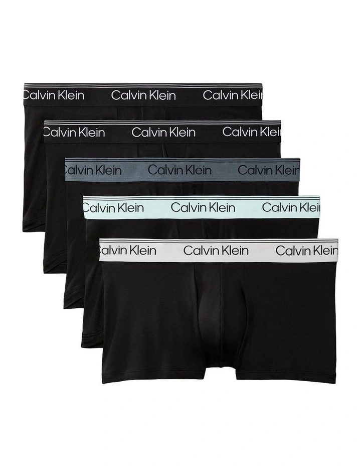 Microfibre Stretch Low Rise Trunks 5 Pack in Multi image 1