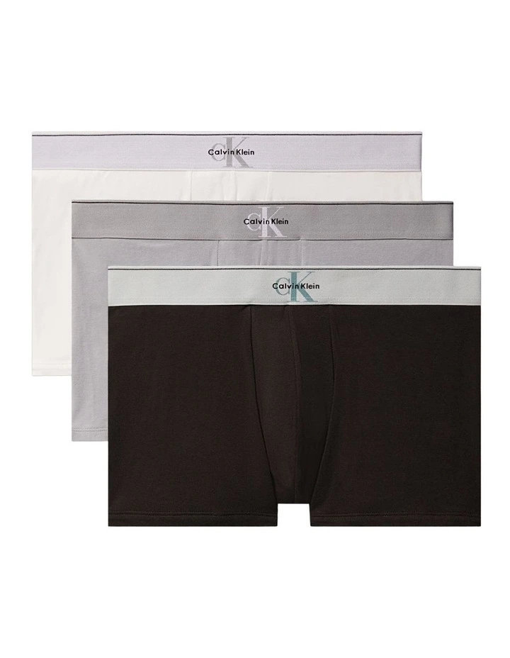 Graphic Monogram Cotton Stretch Trunk Pack Of 3 in Multi image 1