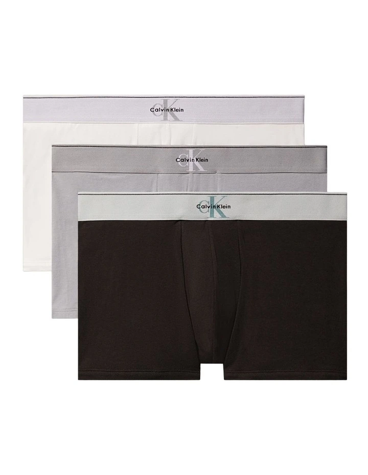 Graphic Monogram Cotton Stretch Trunk Pack Of 3 in Multi image 1