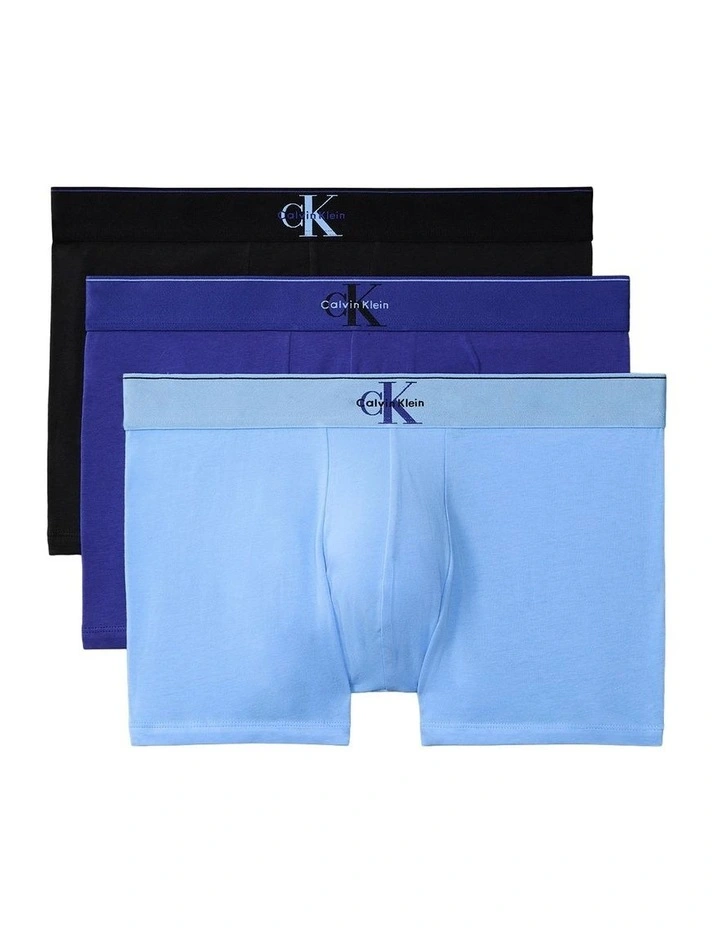 Graphic Monogram Cotton Stretch Trunk 3 Pack in Multi image 1