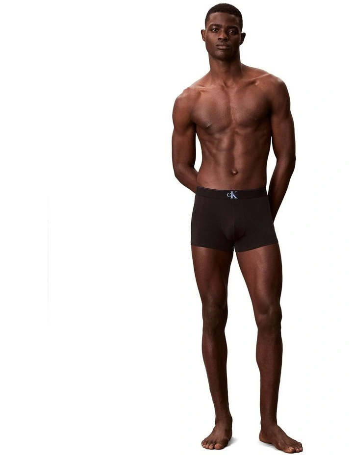 Graphic Monogram Cotton Stretch Trunk 3 Pack in Multi image 4