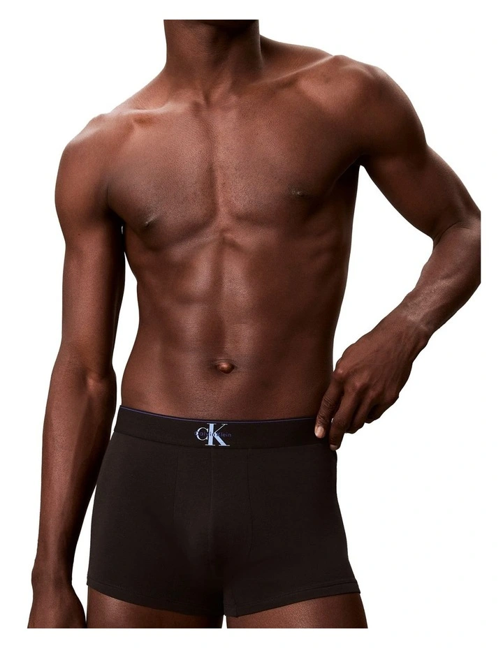 Graphic Monogram Cotton Stretch Trunk 3 Pack in Multi image 5