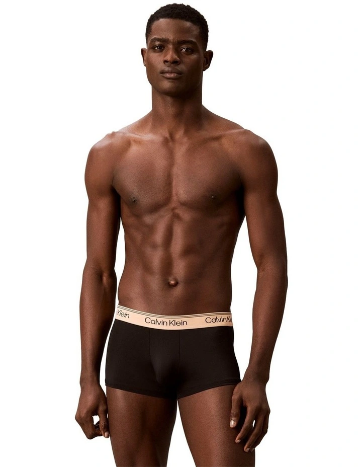 Microfibre Stretch Low Rise Trunk Pack Of 3 in Multi image 2