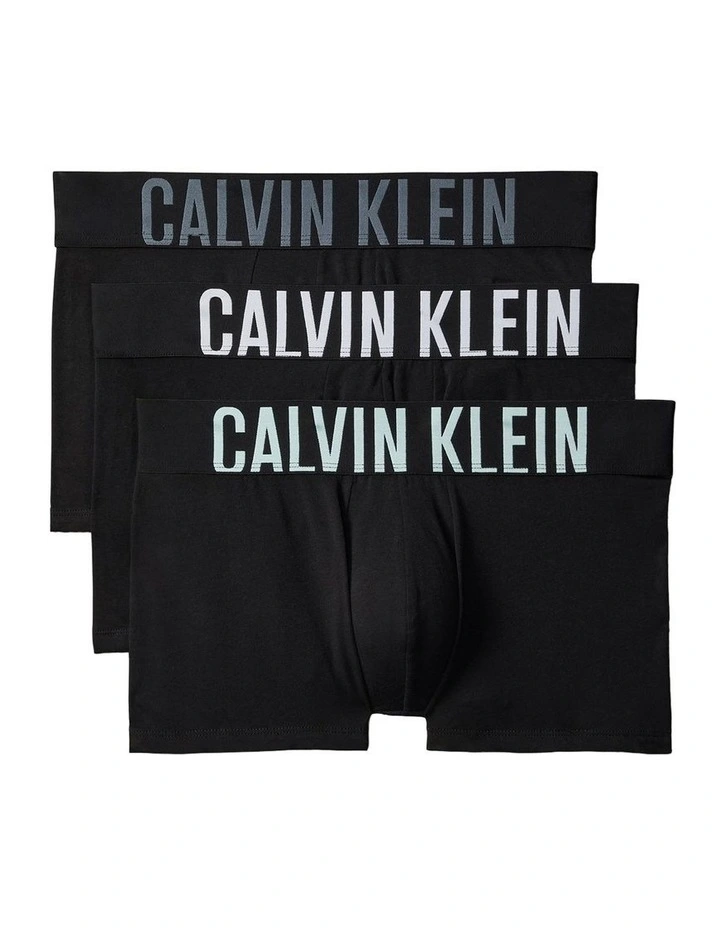 Intense Power Cotton Trunks 3 Pack in Black image 1