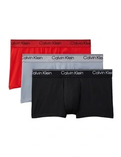 Microfibre Stretch Low Rise Trunk 3 Pack in Multi