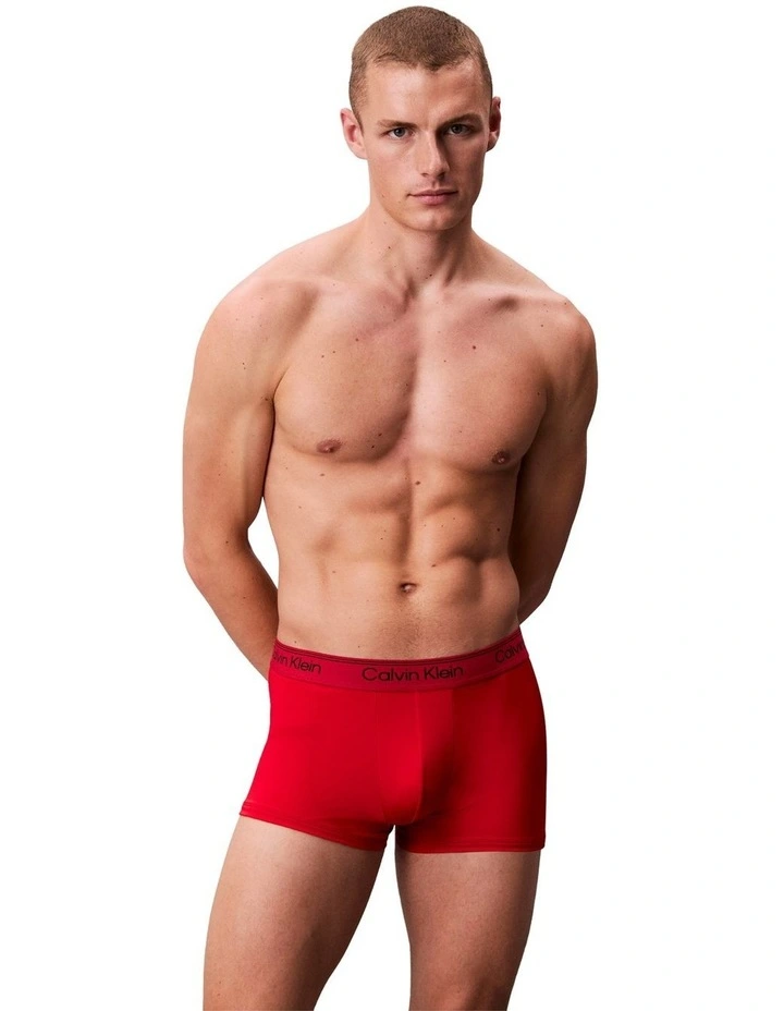 Microfibre Stretch Low Rise Trunk 3 Pack in Multi image 2