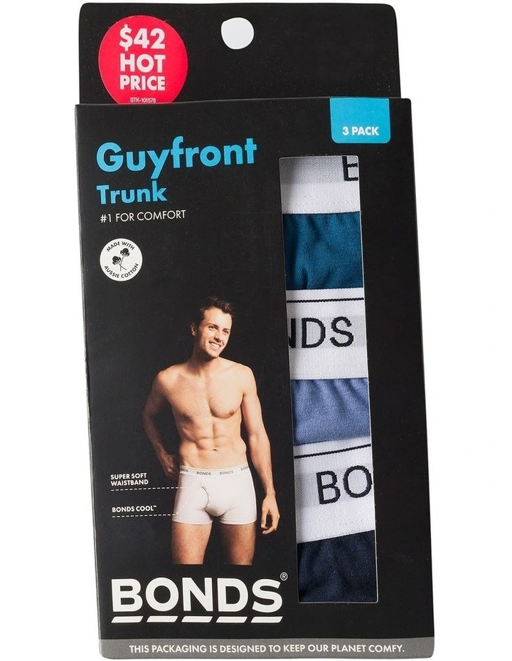 Guyfront Trunk 3 Pack in Black, Blue, and Teal image 3