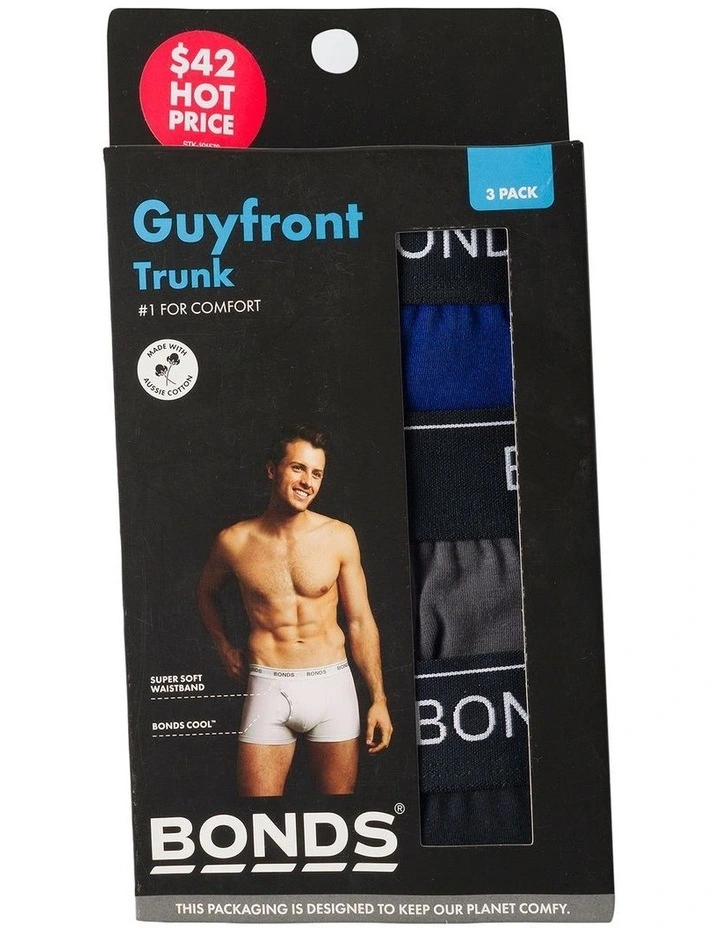 Guyfront Trunk 3 Pack in Black, Charcoal, and Blue image 3