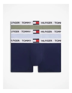 3-Pack Heritage Logo Waistband Trunks in Assorted