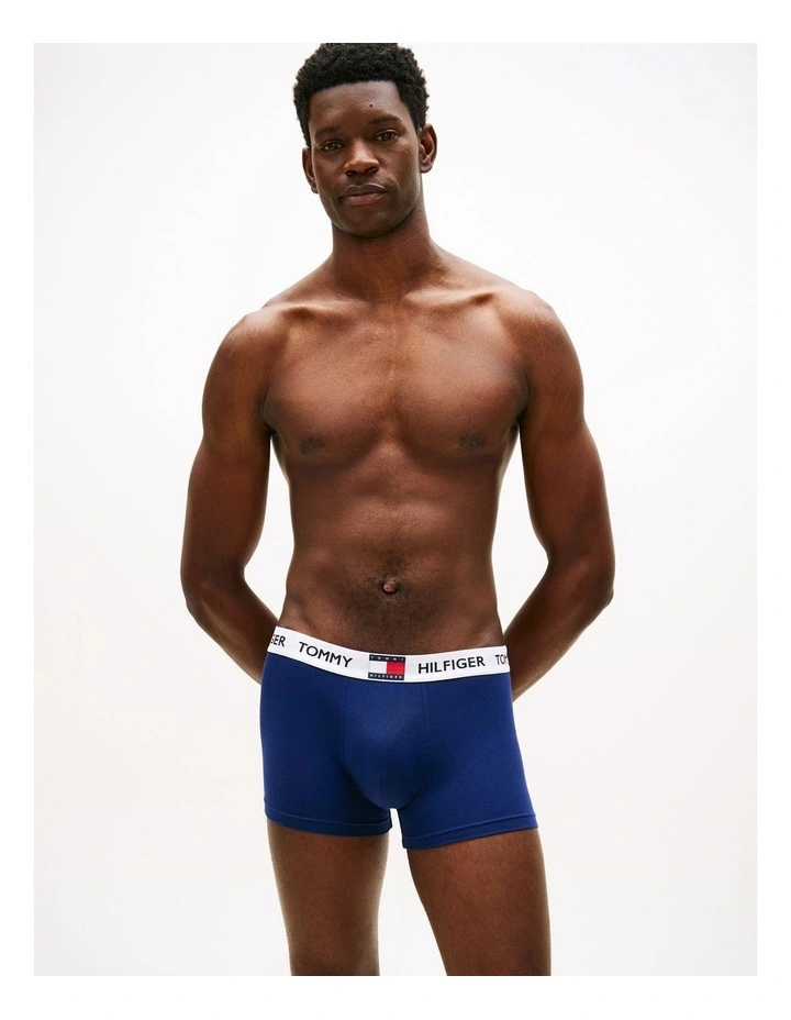 3-Pack Heritage Logo Waistband Trunks in Assorted image 2