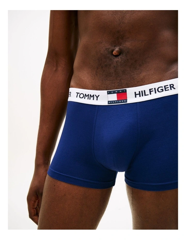 3-Pack Heritage Logo Waistband Trunks in Assorted image 4