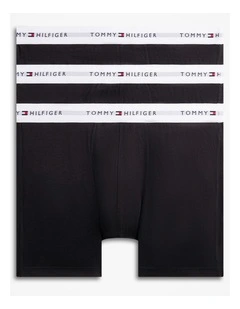 3-Pack Signature Contrast Waistband Boxer Briefs in Black