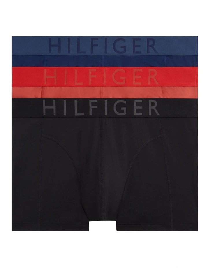 3-Pack Logo Waistband Cooling Microfibre Trunks in Assorted image 1