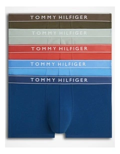 5-Pack Essential Repeat Logo Waistband Trunks in Multi