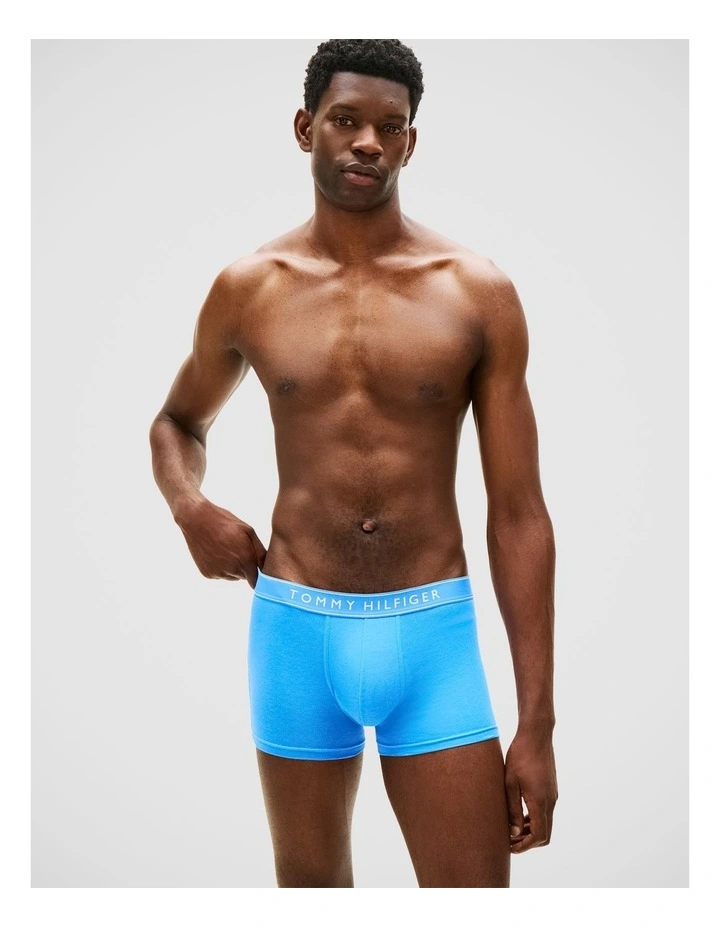 5-Pack Essential Repeat Logo Waistband Trunks in Multi image 4