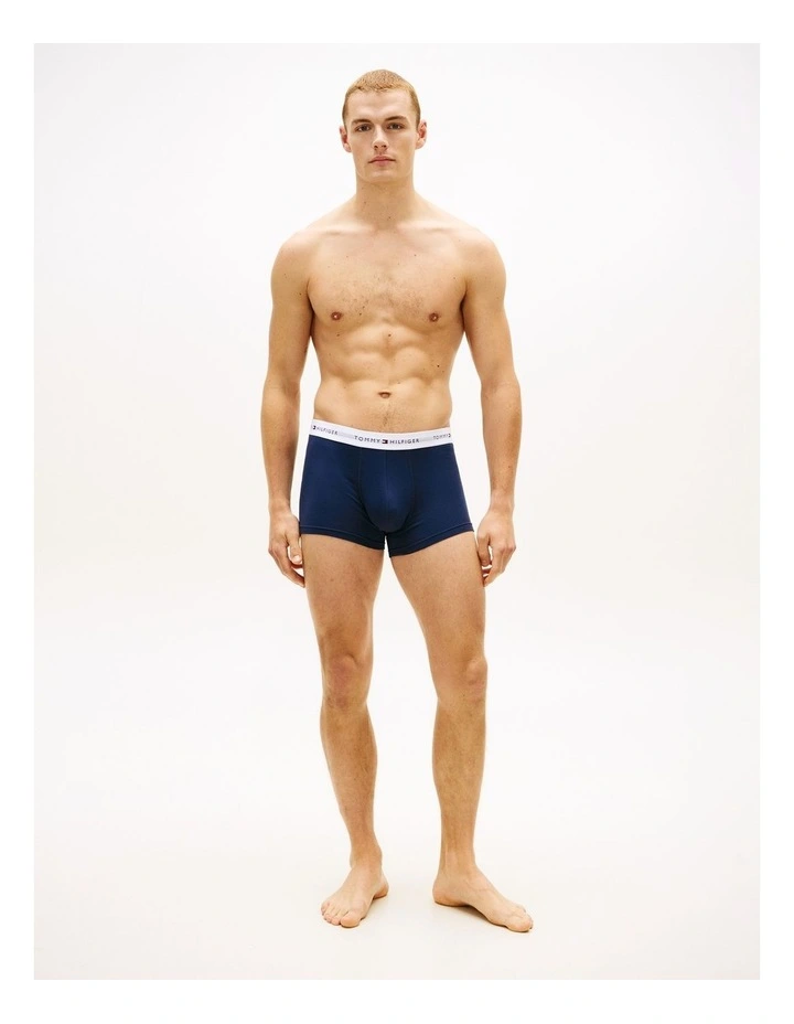 3-Pack Signature Repeat Logo Waistband Trunks in Assorted image 3