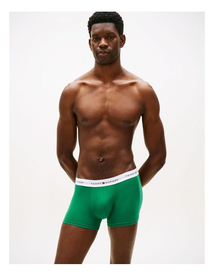 3-Pack Signature Repeat Logo Waistband Trunks in Assorted image 2
