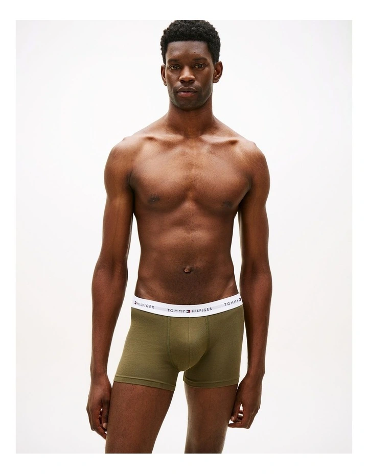 3-Pack Signature Repeat Logo Waistband Trunks in Assorted image 3