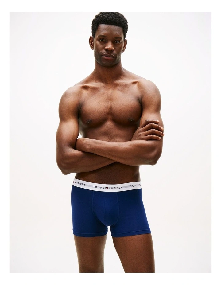 3-Pack Signature Repeat Logo Waistband Trunks in Assorted image 4