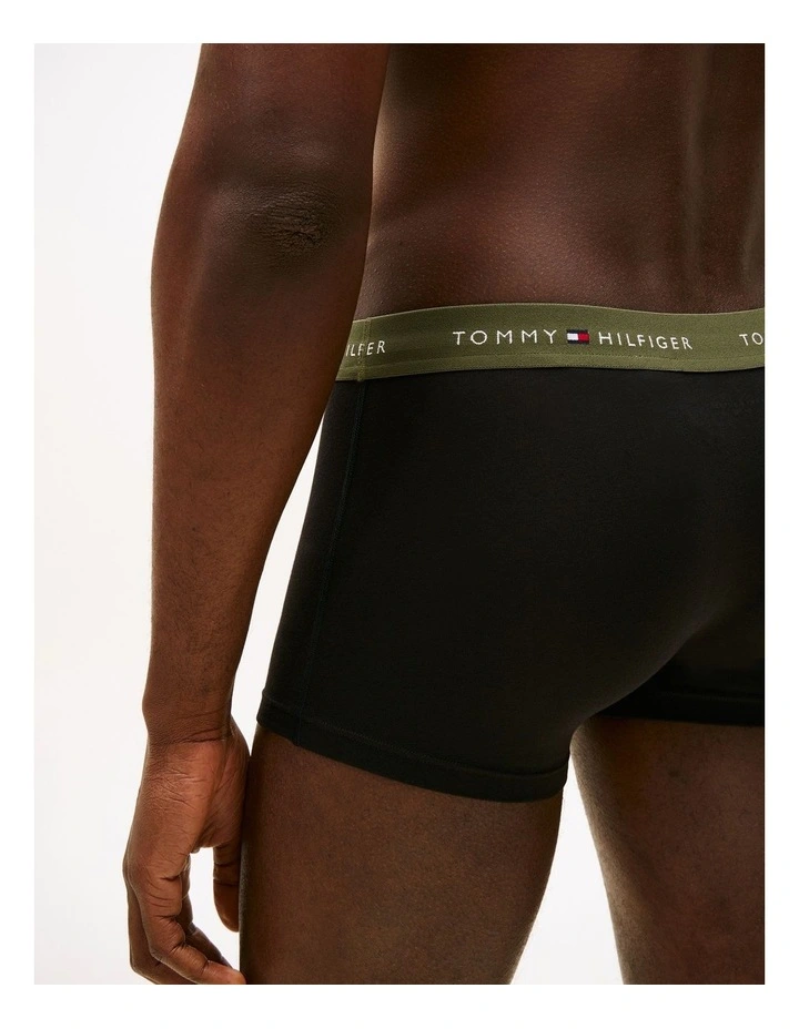 3-Pack Signature Repeat Logo Waistband Trunks in Black image 4
